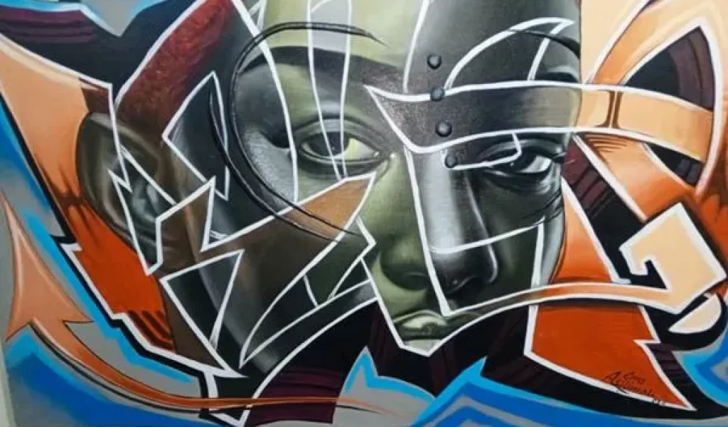 L'oeuvre Graffiti présentée lors de la conférence de presse ph. tiers